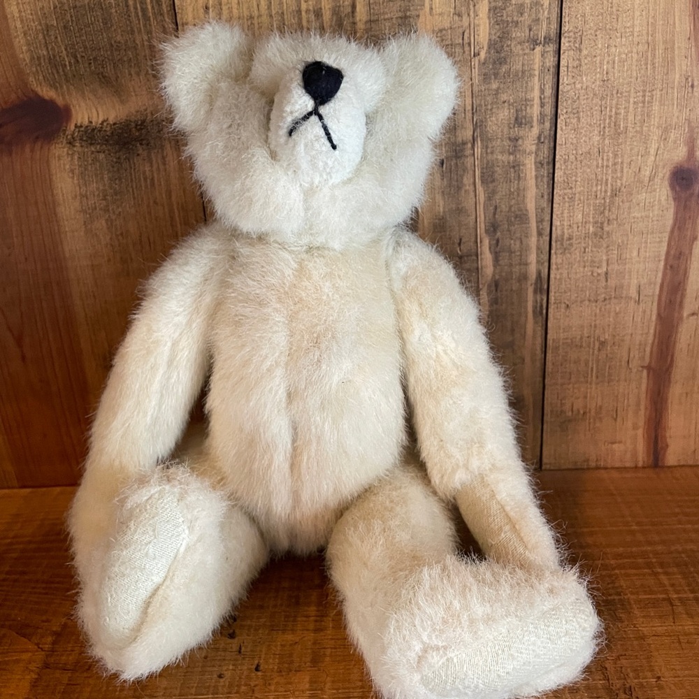 VTG 1993 MARY MEYER GREEN MOUNTAIN PLUSH BEIGE TEDDY BEAR 11" JOINTED POSABLE